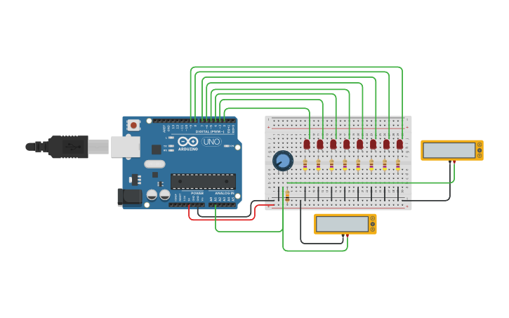 Circuit design TP03a - Knight Rider v2 | Tinkercad