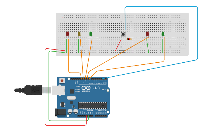 Circuit Design Traffic Light - Tinkercad