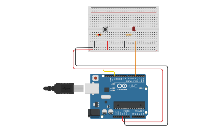 Circuit design Aula Sistemas Digitais II-Sistema Pull down - Tinkercad