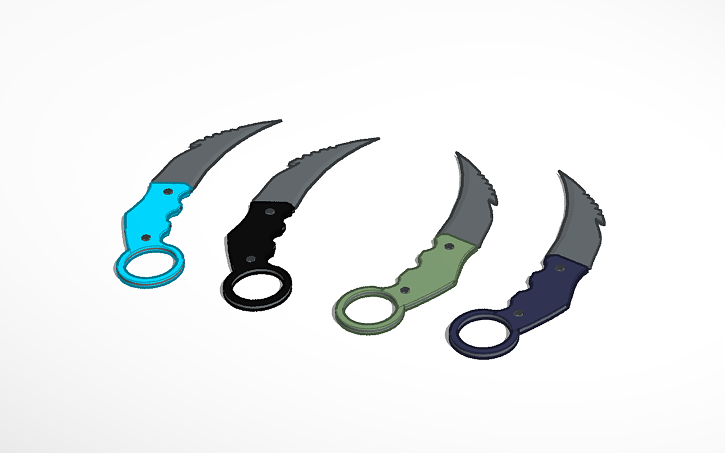 3D design karambit style knife - Tinkercad