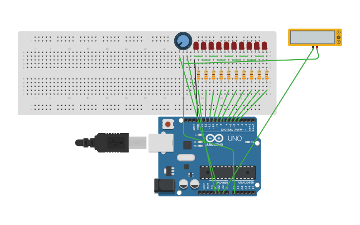 Circuit design Ex3-Voltmeter | Tinkercad