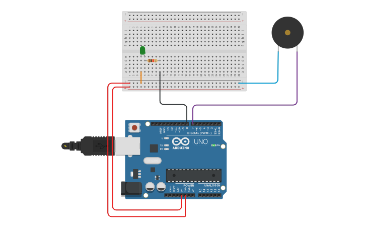 Circuit design BUZZER ROBOT - Tinkercad