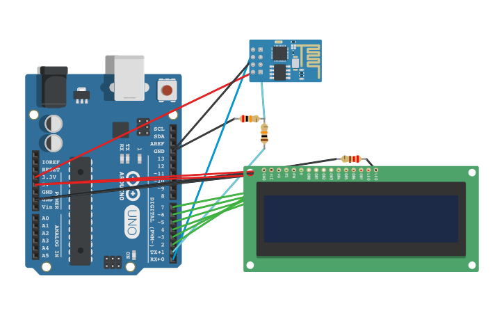 Circuit design RELOGIO WIRELESS - Tinkercad