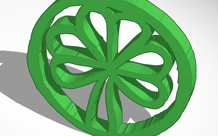 Clover Designcad 3D design silhouette- clover circle - Tinkercad