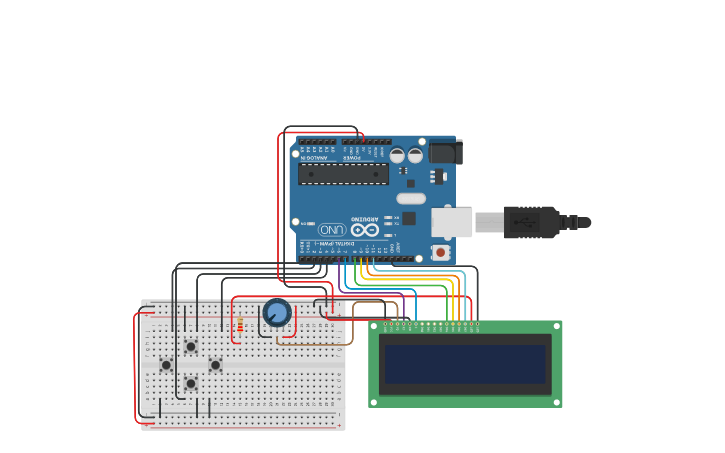 Circuit design Display LCD | Tinkercad