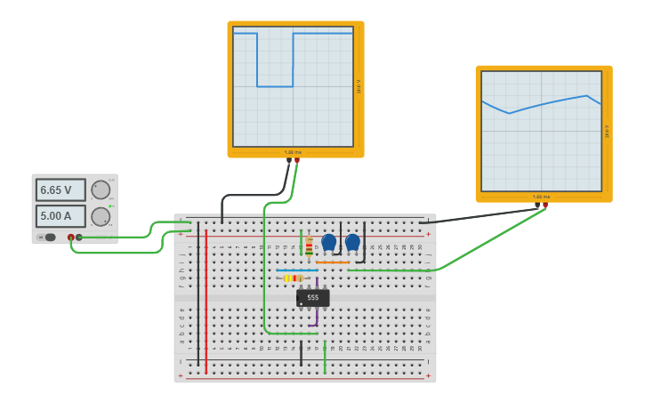 Circuit design Design and implement Astable Multivibrator using IC 555 ...