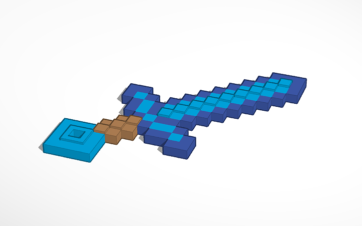 3D design Minecraft Sword Key Chain - Tinkercad