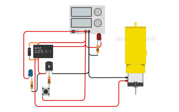 Circuit design relay module - Tinkercad