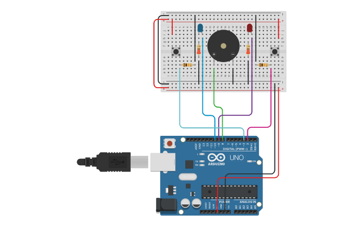 Circuit design Race The Led - Interaction Lab IMA - Tinkercad