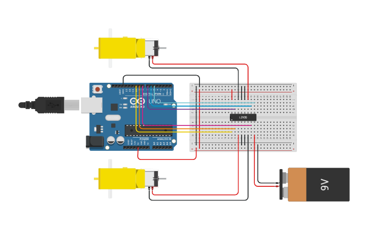 Circuit design motores Tinkercad Circuit design motores Tinkercad