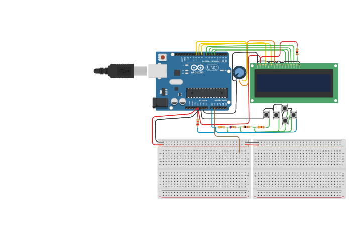 Circuit design LCD 16x2 Keypad Shield - Tinkercad