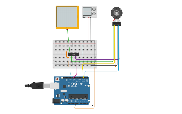 Circuit design DC Motor Encoder - Tinkercad