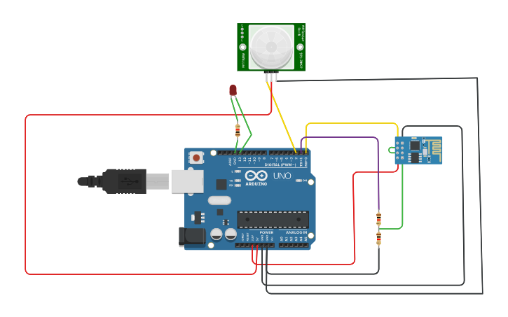 Circuit design PIR sensor - Tinkercad