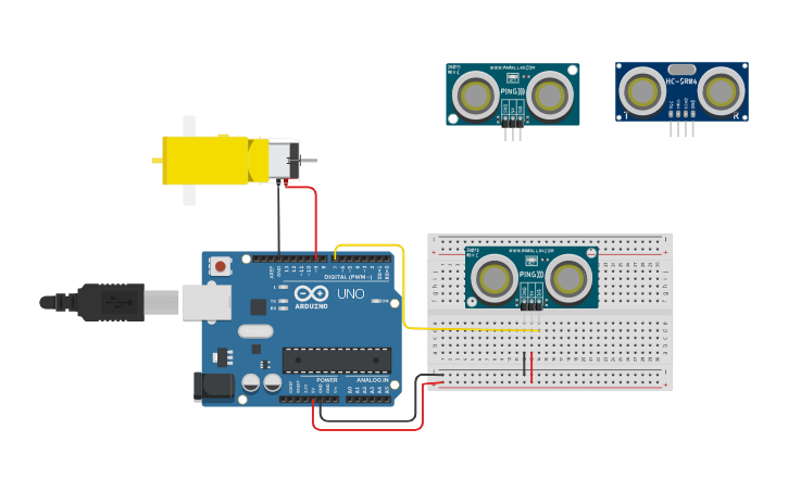 Circuit design Smart Stick for Blind People 1 - Tinkercad