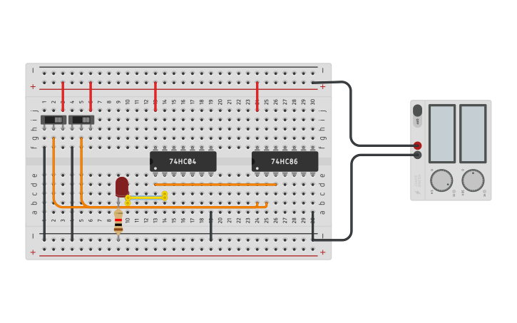 Circuit design Xnor gate - Tinkercad