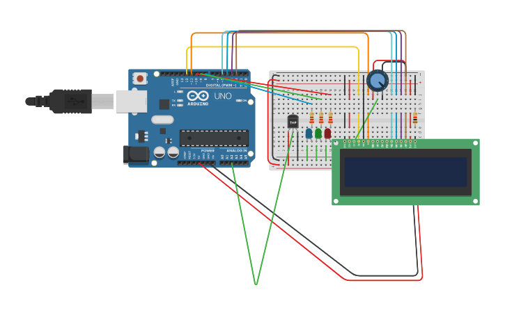 Circuit design Temperature Sensor | Tinkercad