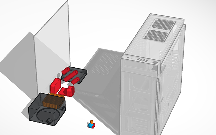 Autocad Computer Case 3D design PC Case - Tinkercad