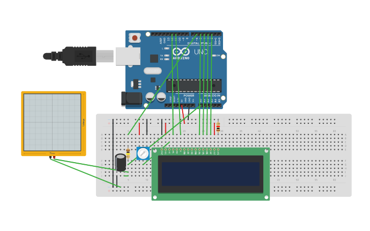 Circuit design Capacimetro con Arduino - Tinkercad
