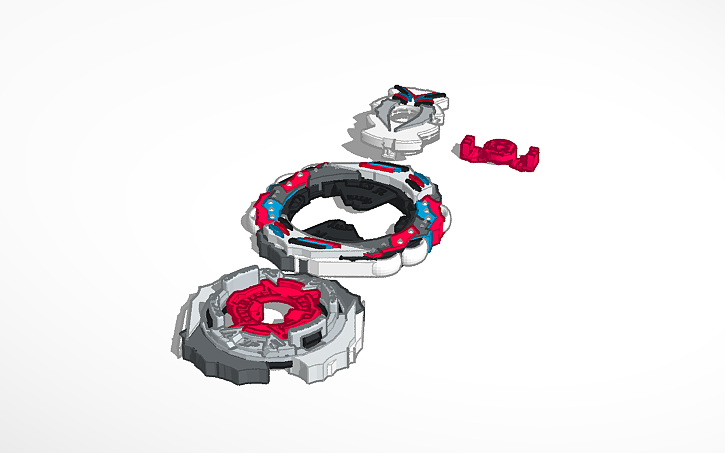 3D design Beyblade Burst Sparking Shredder Vagelos Layer+ChassisR ...