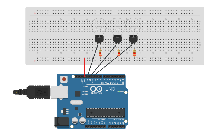 Circuit design bulb chaser | Tinkercad
