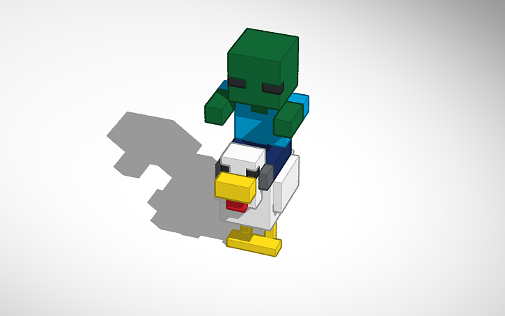 3D design Chicken Jockey popcorn cup - Tinkercad