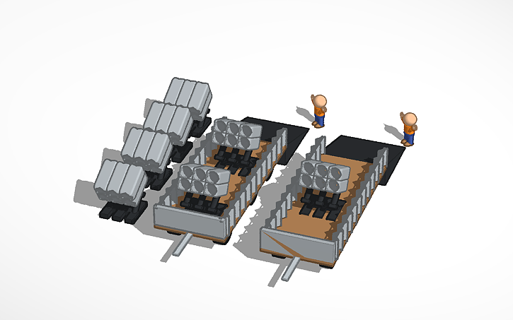 3D design rocket trucks - Tinkercad