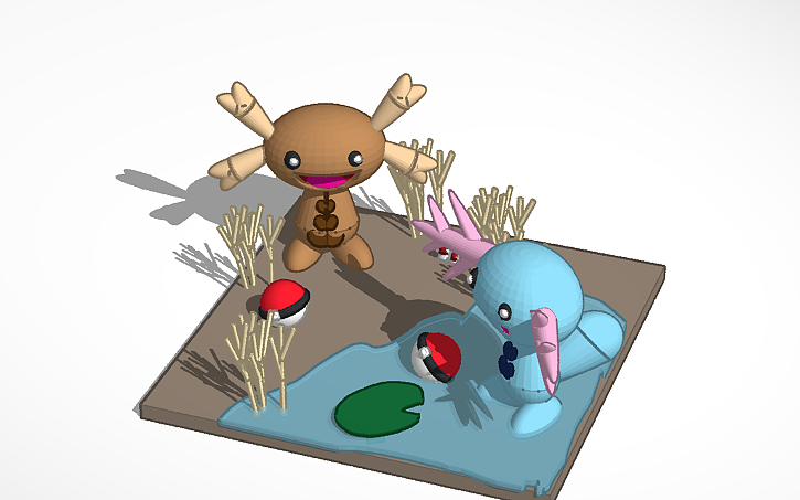 Wooper Design/layout 3D design Wooper paldean Pokemon | Tinkercad