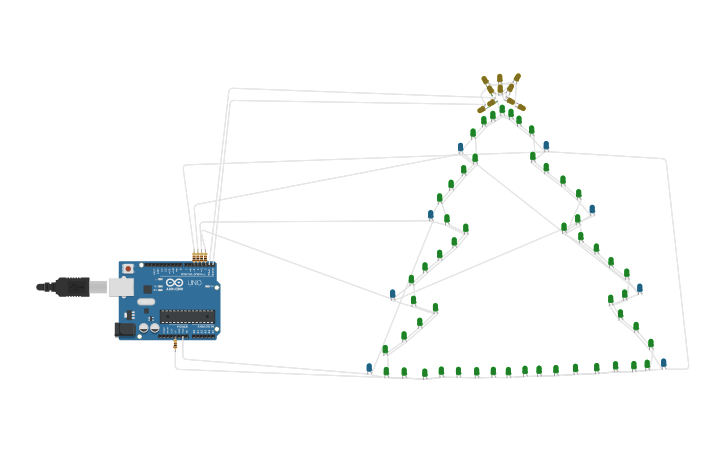 Circuit design christmas tree | Tinkercad