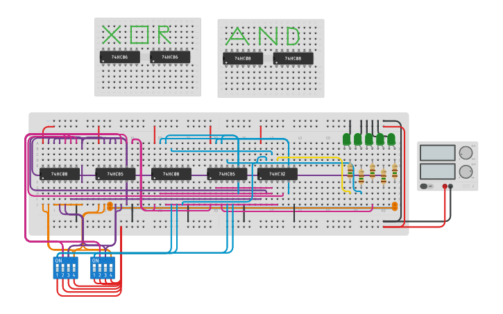 Circuit Design 4 Bit Adder Tinkercad 8976