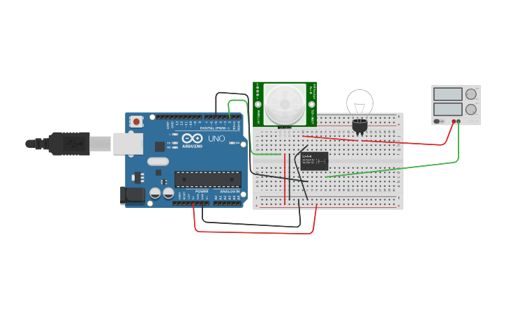 Circuit design Automatic Lightning System - Tinkercad