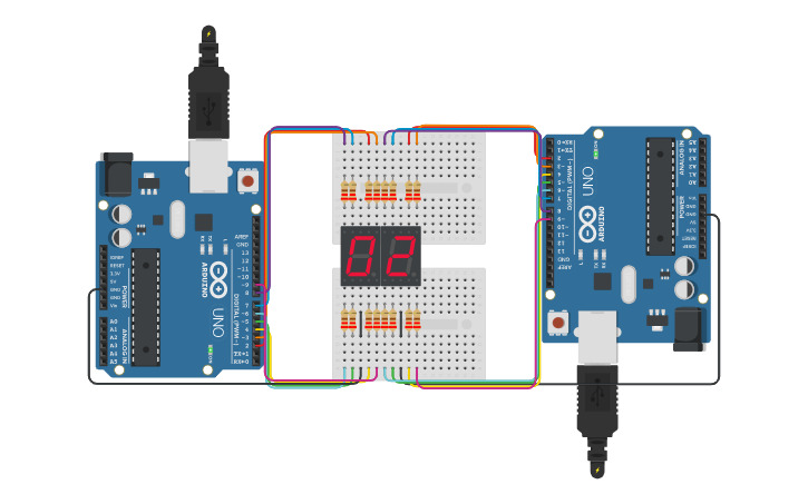 Circuit design 7-Segment Display - Tinkercad