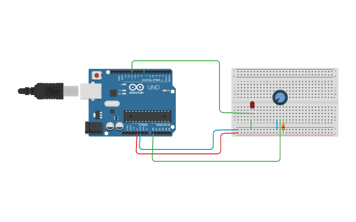 Circuit design Potenciometr - Tinkercad