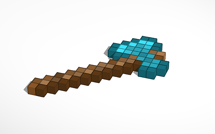 3D design Minecraft Diamond Axe | Tinkercad