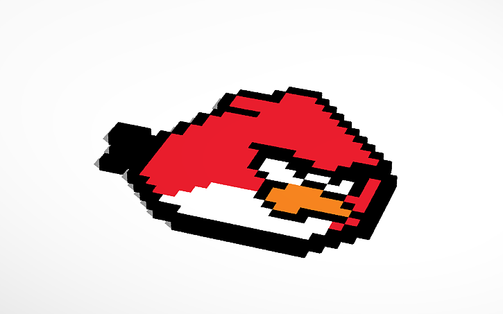 3D design Red Angry Bird Pixel Art (Angry Birds) | Tinkercad