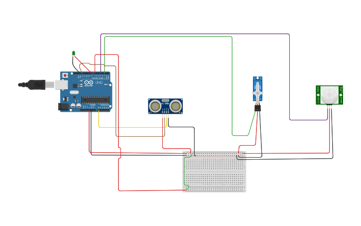 Circuit design Smart Dustbin - Tinkercad