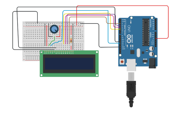 Circuit design LCD- Lockdown Activity | Tinkercad