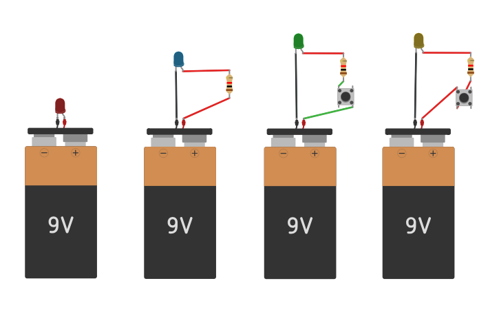 Circuit design Resistors - Tinkercad