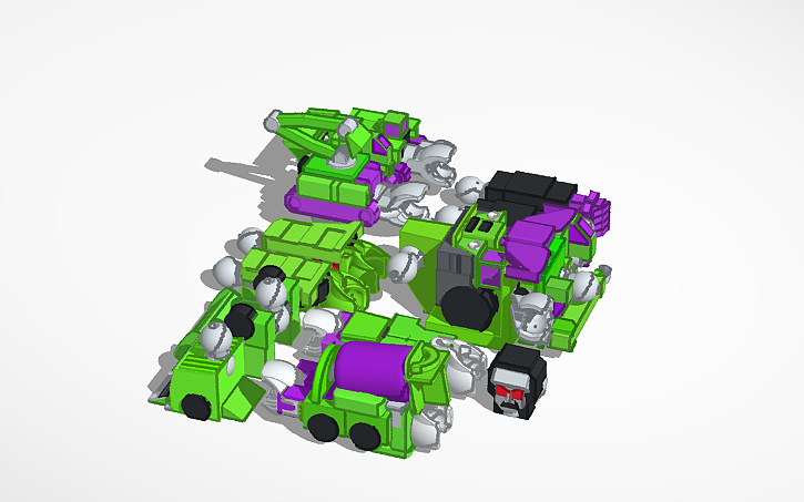 Transformers Build 3D design buildable transformer combiner devastator - Tinkercad