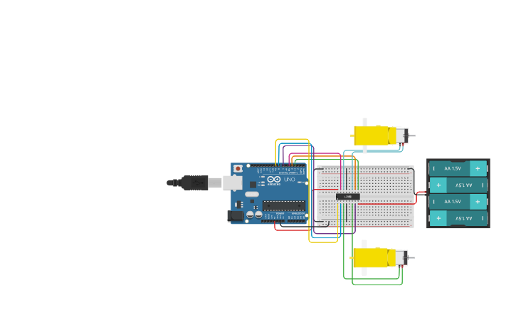 Circuit design Copy of Controlling DC Motors with Arduino - Tinkercad