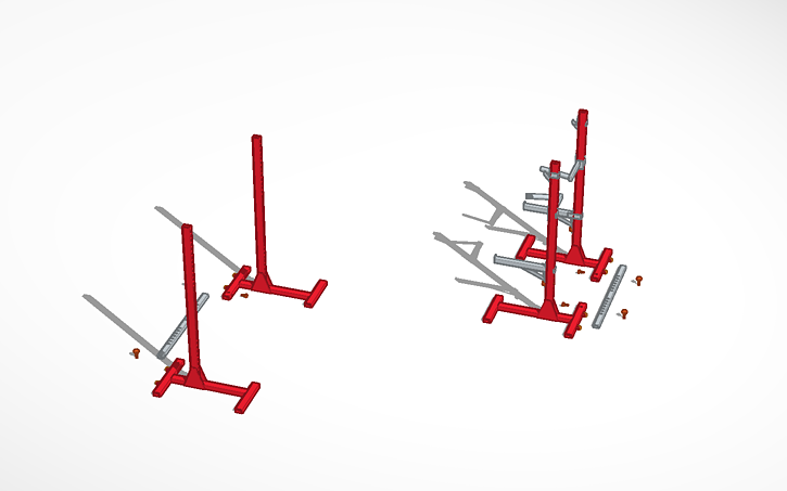 Solidworks Squat Rack 3D design Custom Squat Rack - Tinkercad