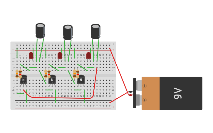 Circuit design led chaser - Tinkercad