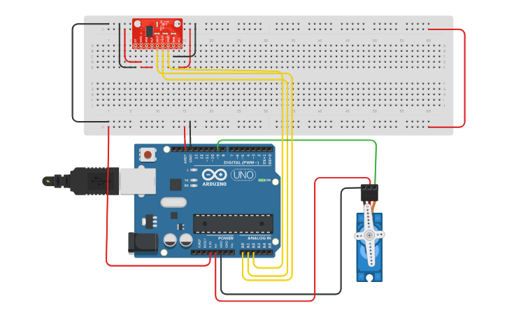 Circuit design accelerometer - Tinkercad