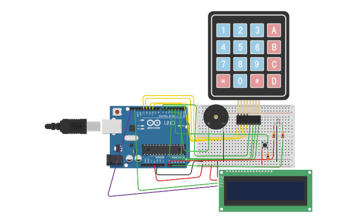 Circuit design Safe Locker System - Tinkercad