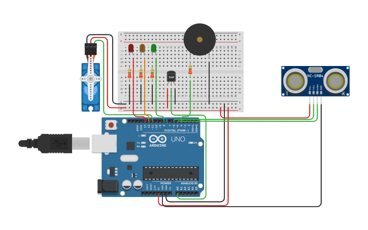 Circuit design temperature sensor - Tinkercad