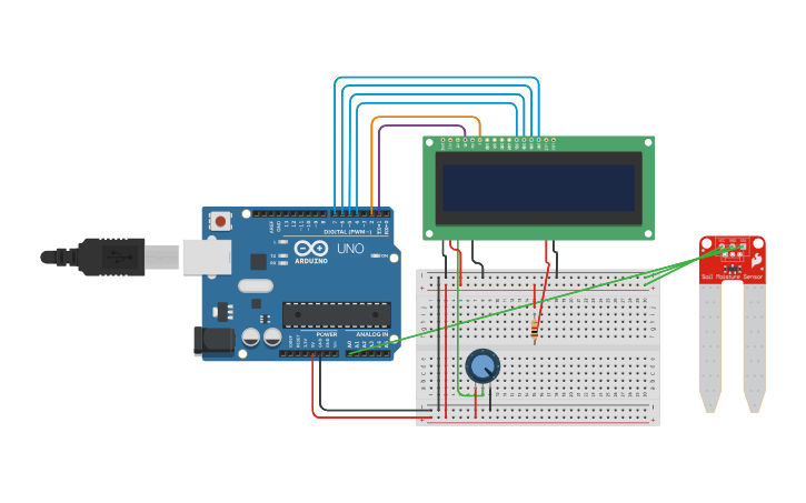 Circuit design Sensor de temperatura y humedad DHT11 - Tinkercad