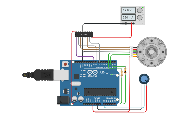 Circuit design Motor with encoder PID control - Tinkercad