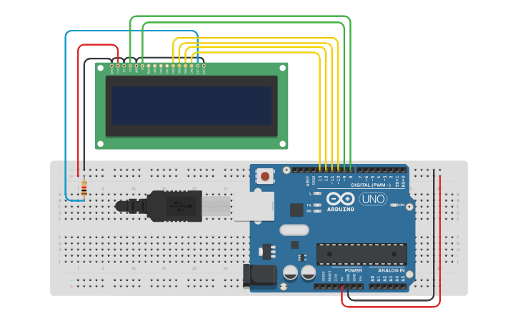 Circuit design LCD COBA | Tinkercad
