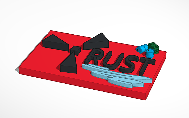 3D design rust logo keychain - Tinkercad