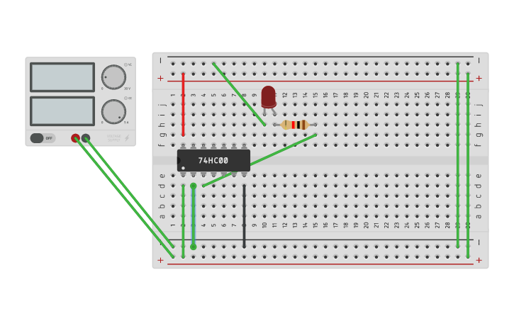 Circuit design NAND GATE - Tinkercad