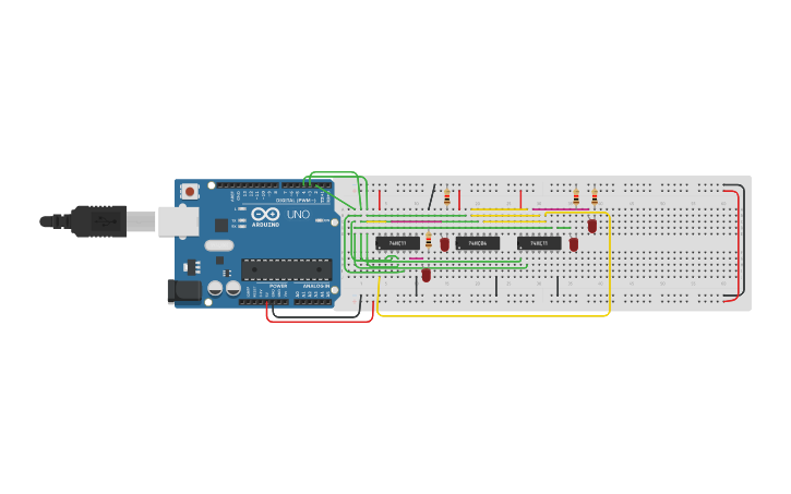 Circuit design Demultiplexer - Tinkercad